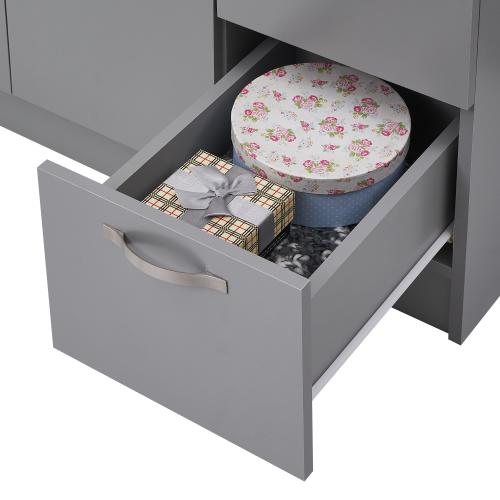 Essentials 3 Door Double Wardrobe With 2 Drawers Grey | TAD515 | 